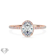 Hidden Halo oval lab diamond cut stone