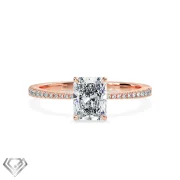 Pave lab diamond ring princess cut stone 28 rbc