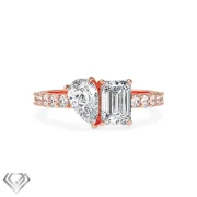 J Lo lab diamond ring radiant and pear cut stone