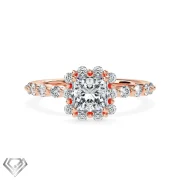 Halo lab diamond ring radiant cut stone