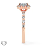 Halo lab diamond ring radiant cut stone