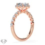 Halo lab diamond ring radiant cut stone