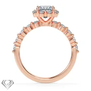 Halo lab diamond ring radiant cut stone