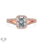 Halo lab diamond ring radiant cut stone 104 rbc