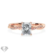 Pave lab diamond ring radiant cut stone