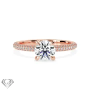 Hidden halo round brillinat lab diamond cut stone