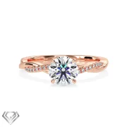 Pave moissanite ring round brilliant stone