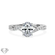 Pave moissanite ring oval cut stone 8 rbc
