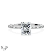Pave lab diamond ring princess cut stone 28 rbc
