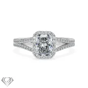 Halo lab diamond ring radiant cut stone 104 rbc