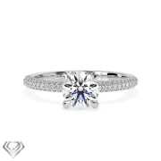 Hidden halo round brillinat lab diamond cut stone