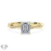 Pave moissanite ring emerald stone