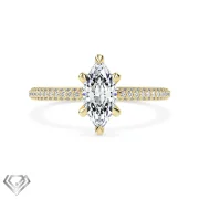 Hidden halo marquise lab diamond cut stone