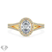 Halo lab diamond ring oval cut stone 104 rbc