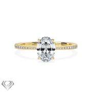 Pave moissanite ring oval cut stone 22 rbc