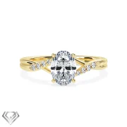 Pave moissanite ring oval cut stone 8 rbc