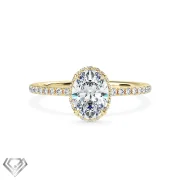 Hidden Halo oval lab diamond cut stone
