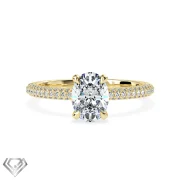 Hidden Halo oval lab diamond cut stone