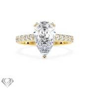 Lady Gaga lab diamond ring pear cut stone