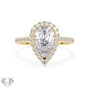 Miley Cyrus moissanite ring pear cut stone