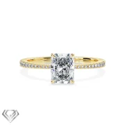 Pave lab diamond ring princess cut stone 28 rbc