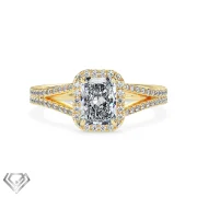 Halo lab diamond ring radiant cut stone 104 rbc