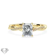 Pave lab diamond ring radiant cut stone