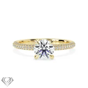 Hidden halo round brillinat lab diamond cut stone