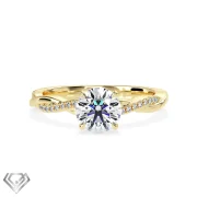 Pave moissanite ring round brilliant stone