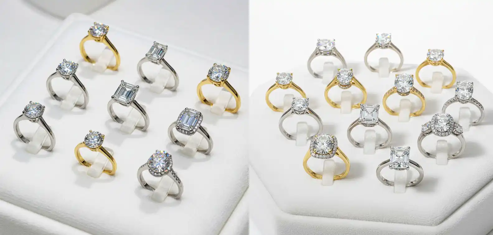 guide to choosing, styles, settings, and buying tips for engagement rings with lab diamonds