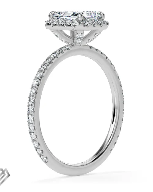 Halo moissanite radiant cut stone 32 rbc