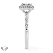 Halo lab diamond ring emerald cut stone 10 rbc