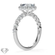 Halo lab diamond ring emerald cut stone 10 rbc