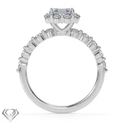 Halo lab diamond ring emerald cut stone 10 rbc