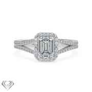 Halo lab emerald ring cut stone 104 rbc
