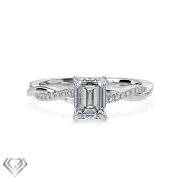 Pave moissanite ring emerald stone