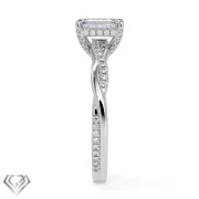 Pave moissanite ring emerald stone