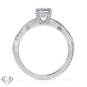 Pave moissanite ring emerald stone