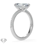 Hidden halo emerald lab diamond cut stone