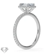 Halo lab emerald cut stone 32 rbc