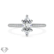 Hidden halo marquise lab diamond cut stone
