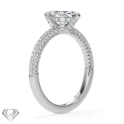 Hidden halo marquise lab diamond cut stone