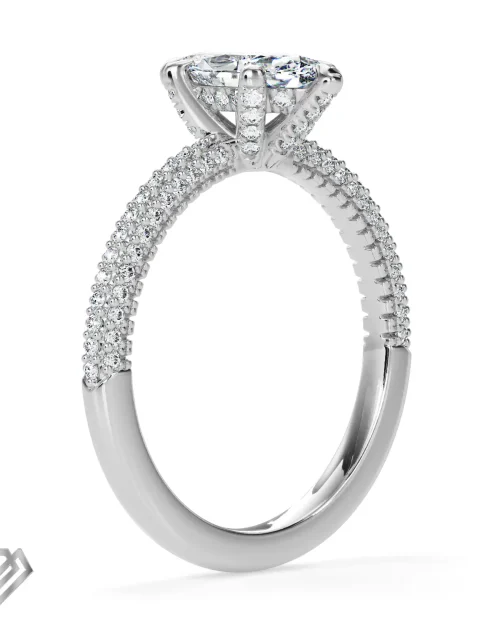Hidden halo moissanite marquise cut stone