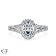 Halo lab diamond ring oval cut stone 104 rbc