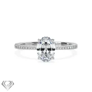Pave moissanite ring oval cut stone 22 rbc
