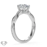 Pave moissanite ring oval stone 68 rbc