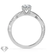Pave moissanite ring oval stone 68 rbc