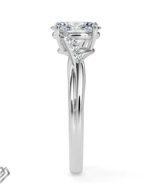 Pave moissanite ring oval cut stone 8 rbc