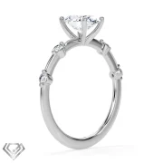 Pave lab diamond ring oval cut 8 rbc stones