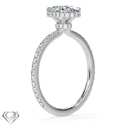 Hidden Halo oval lab diamond cut stone